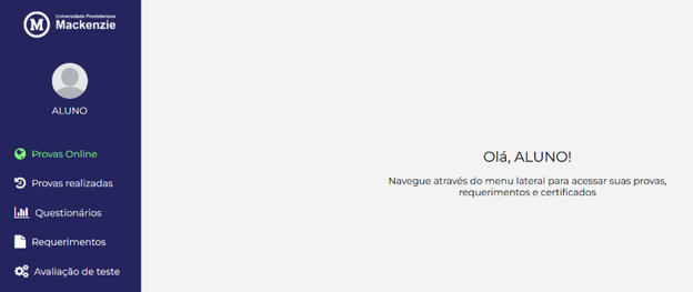 Tela inicial real do ProvaFácil após o login